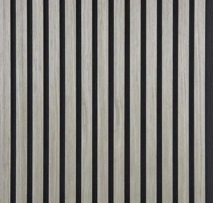 Akustikpaneel mit realistischer Holzstruktur, selbstklebend. Kein Papiermaterial – gefertigt aus widerstandsfähigem, strukturiertem Verbundstoff. (300 cm x 40 cm)